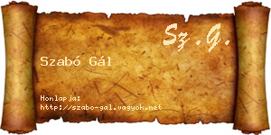 Szabó Gál névjegykártya